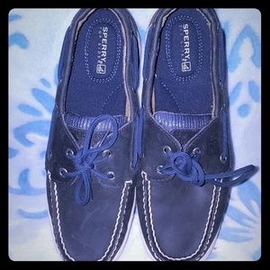 Navy Blue Leather Sperry size 7.5